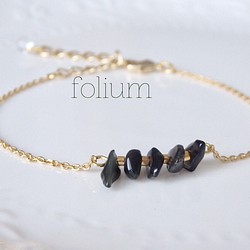 オニキスさざれ石ブレスレット ブレスレット folium 通販