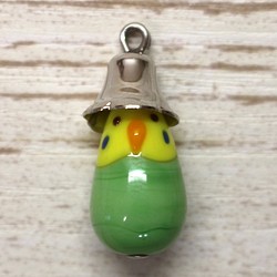 鐘形長尾小鸚鵡錶帶黃色x綠色玻璃 第1張的照片