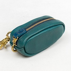 Egg 鑰匙包 UOVE 意大利植鞣革/Nappa 皮革 Hortensia（藍綠色） 第1張的照片