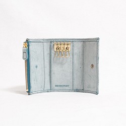 鑰匙包和錢包意大利植物鞣製的皮革幽靈/綠松石藍色[免費送貨] 第1張的照片
