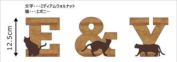 E様専用☆猫が遊ぶアルファベット文字「E&Y」 1枚目の画像