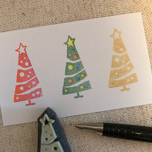 クリスマス☆彡小さなツリーはんこ 1枚目の画像