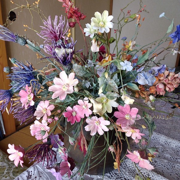 パン粘土の花 秋の野の花