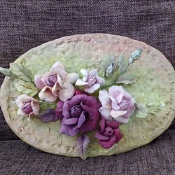 パン粘土の花 薔薇のボード 1枚目の画像