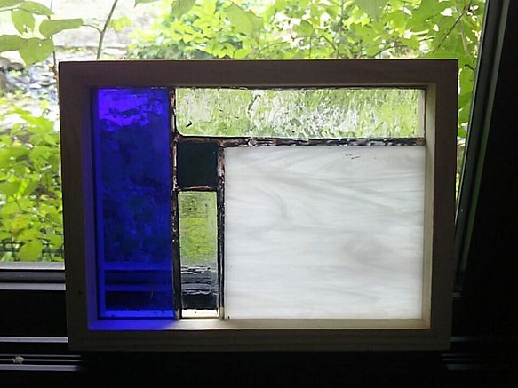 ステンドグラス　ミニパネル　ブルー 1枚目の画像