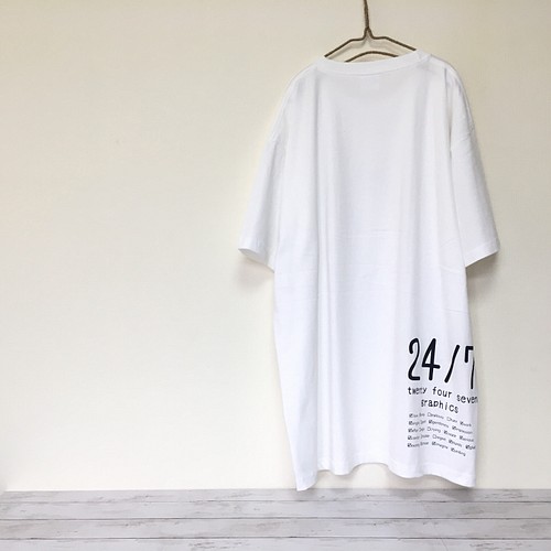 超ビッグtシャツ バックプリント ホワイト メンズ5xl 白ｔシャツ おしゃれ ロゴ 大人 シンプル かっこいい Tシャツ カットソー 24 7graphics 通販 Creema クリーマ ハンドメイド 手作り クラフト作品の販売サイト