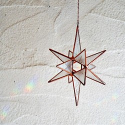 アンティーク硝子の星の煌きオーナメント＊ Copper color 1枚目の画像