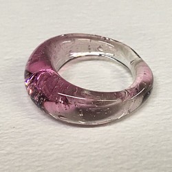 【送料無料】【限定あと5つ】ガラスリング　ピンク 1枚目の画像