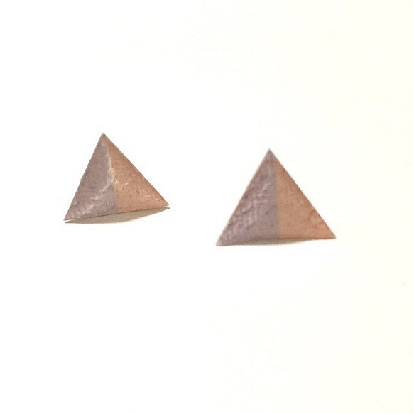 三角ピアス（ピンク・紫） 1枚目の画像