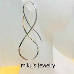 silver 925 big infinity hoop earrings 1枚目の画像