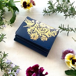 Compact Wallet (Cowhide Leather Mini Wallet) Viola Blooms ~petit 第1張的照片