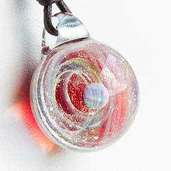 硝子仕掛けの宇宙　ガラスとんぼ玉ペンダント g-3 1枚目の画像