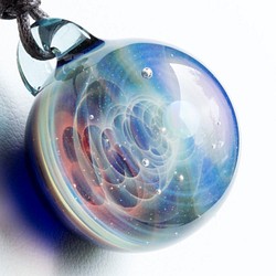 玻璃中的宇宙 玻璃珠墜飾  gx69 第1張的照片