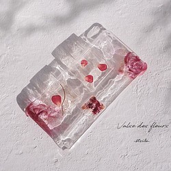 ＃Valse des fleurs　薔薇の花びらが舞うハンドペイントのスマホケース　（iPhone / Android) 1枚目の画像
