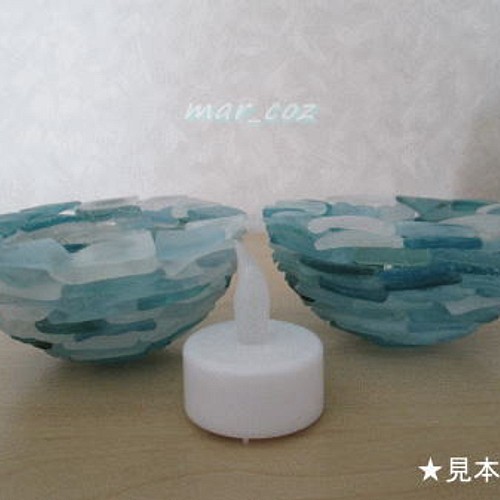 再販×5】【シーグラス雑貨】海の水晶珠 照明（ライト）・ランプ 