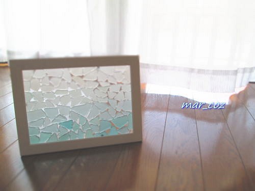 【海のシーグラス雑貨】海ピクチャー 1枚目の画像