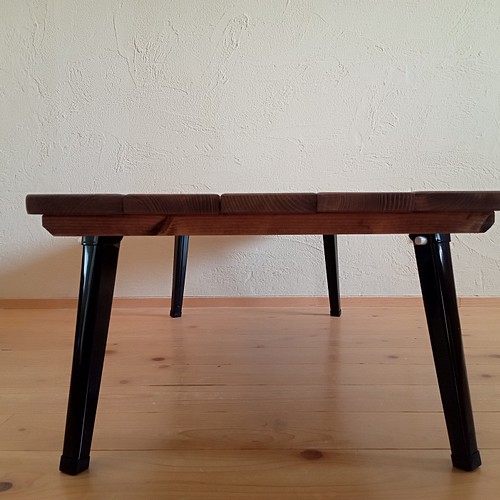 折りたたみローテーブル/アンティークテーブル/90cm/ウォルナット色 