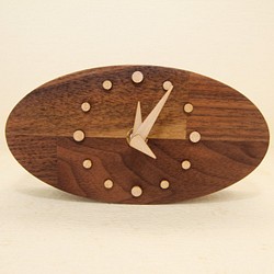 木の時計＜ウォールナット集成材＞・置き時計wnc-199　木製時計 1枚目の画像
