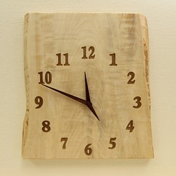 木の時計＜栃＞・掛け時計toc-174　木製時計 1枚目の画像