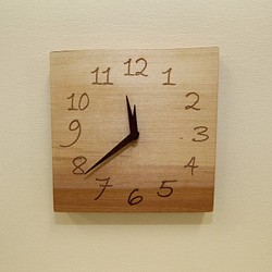 木の時計＜水目桜＞・掛け時計sac-155　木製時計 1枚目の画像