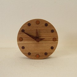 木の時計＜たも＞・置き時計tac-173　木製時計 1枚目の画像