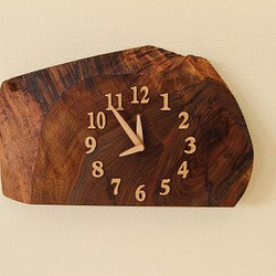 木の時計＜ウォールナット＞・掛け時計・置き時計wnc-1106　木製時計 1枚目の画像