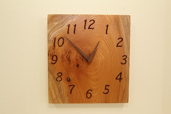 木の時計＜けやき＞・掛け時計kec-199　木製時計 1枚目の画像