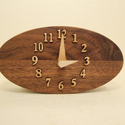 木の時計＜ウォールナット集成材＞・置き時計wnc-194　木製時計 1枚目の画像