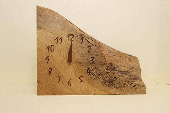 木の時計＜ナラ＞・置き時計nac-135　木製時計 1枚目の画像