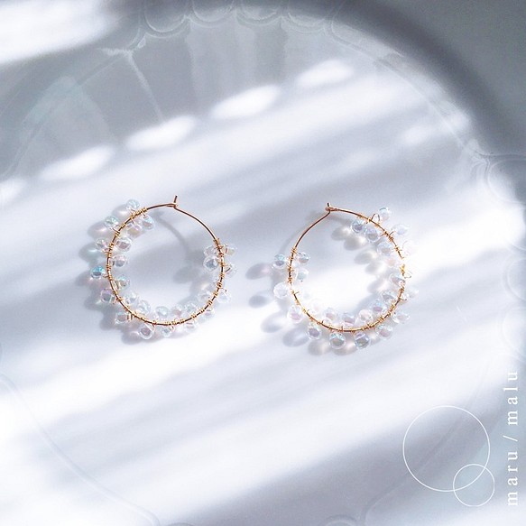 :Feelings of in the middle: Earrings14kgf Transparent Beads 第1張的照片