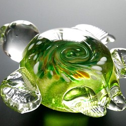 幸せを運ぶウミガメ　ガラスのHONU　Green　【受注製作】 1枚目の画像