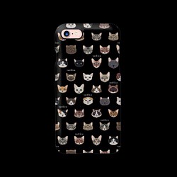 【送料無料】30cats刺繍柄のiPhoneケース：ブラック 1枚目の画像