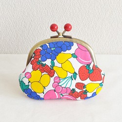 Vintage fruits art coin purse with red acrylic balls [478] 第1張的照片
