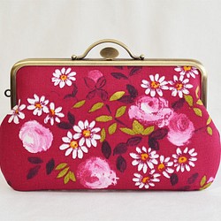 Small cosmetic pouch -raspberry red-Fabric from France[545] 第1張的照片