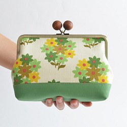 Retro floral cosmetic pouch - green and green [729] 第1張的照片