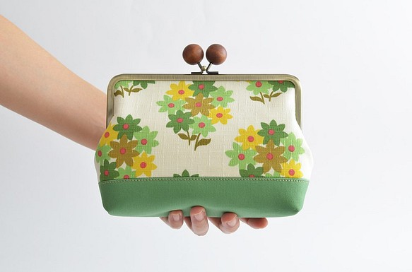 Retro floral cosmetic pouch - green and green [729] 第1張的照片