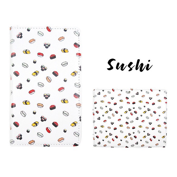 【iPhone・スマホ各機種対応】お寿司 ミニマムな可愛い食べ物シリーズ 手帳型ケース 1枚目の画像