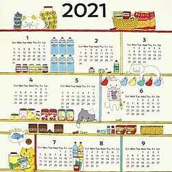 【完売御礼】キッチン猫の布カレンダー2021 1枚目の画像