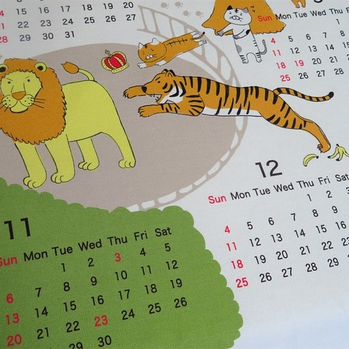 完売いたしました】布カレンダー2022年＠ゆかいなアニマル大集合 猫 