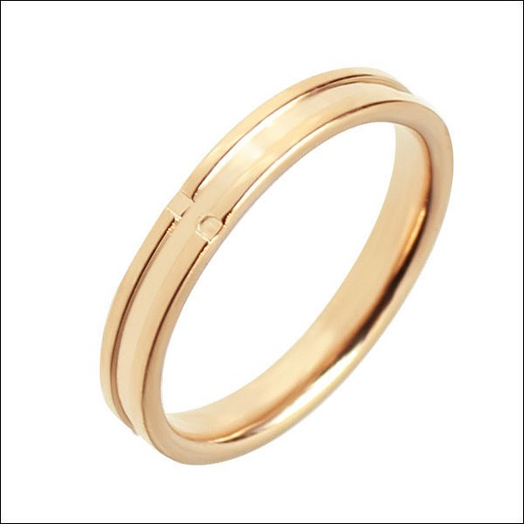 【誕生石対応】スマートクロス　ピンクゴールドリング 指輪 刻印無料 名入れ 単品 1枚目の画像