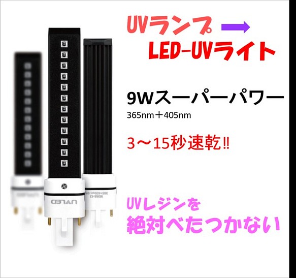 【先行販売】9W LED-UVライト　ダブル光源　バータイプ　UVレジン硬化　ネイルなど 1枚目の画像