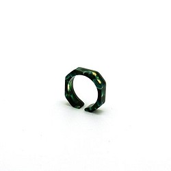 由眼鏡材料製成的戒指/戒指♪寬度6毫米FM（各種綠色的糊狀物）手工拋光的美麗♪來自眼鏡的產地福井 第1張的照片