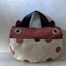 アニマルバッグ　猫のトートバッグ(中サイズ) 1枚目の画像