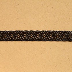 日本製５ｍ！幅1.2cmラッセルストレッチレース　ブラック　マスク [1211黒 1枚目の画像