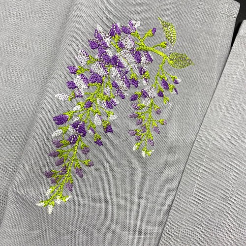 藤の花 刺繍 ティーマットランチョンマット 2枚セット その他