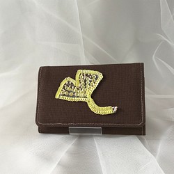 銀杏モチーフカードケース オートクチュール刺繍 1枚目の画像