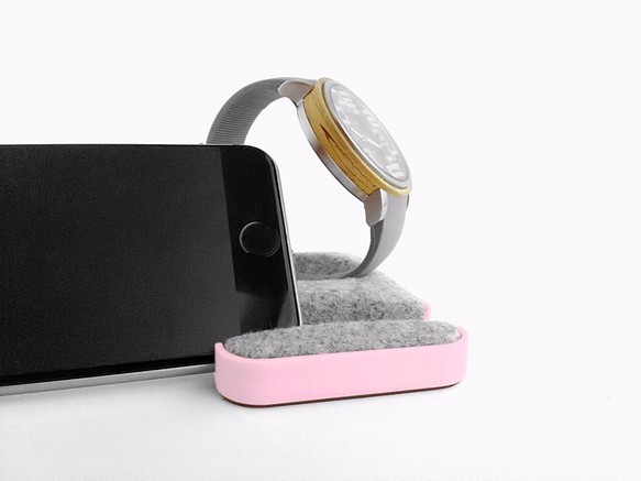 配件盒和手錶，智能手機支架智能支架CORO-FLAT [粉紅色] 第1張的照片