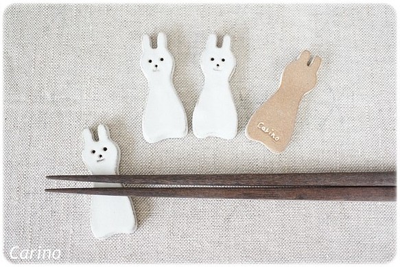 動物箸置き・ウサギ(単品・各色） 1枚目の画像