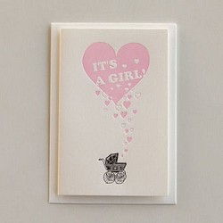 "IT'S A GIRL !" 女の子が産まれましたのグリーティングカード 1枚目の画像