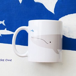 イルカ＆シロナガスクジラ・マグカップ：Mサイズ ★印刷加工・受注後制作 1枚目の画像
